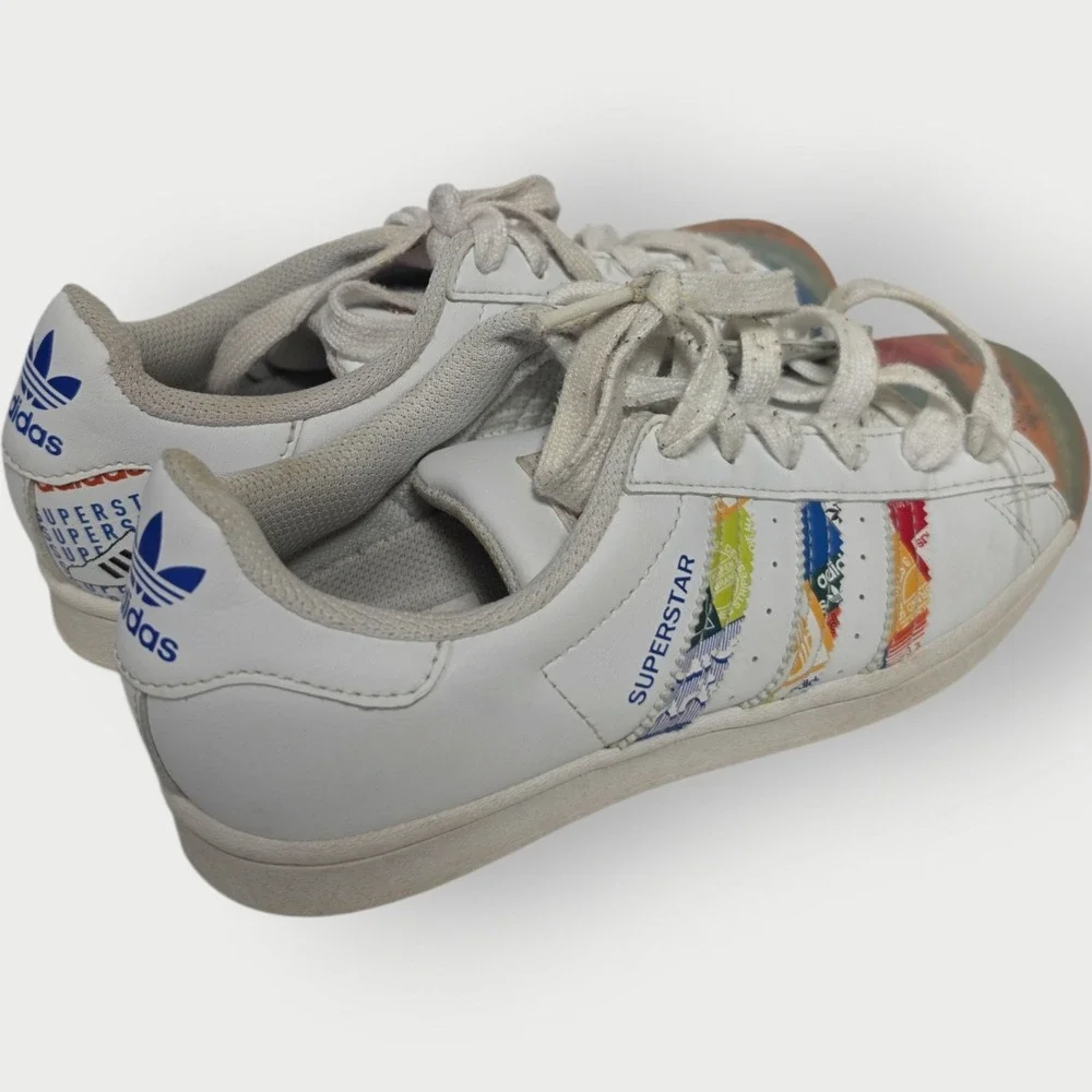 Adidas Superstar White Clear Shell Toe Shoes Sneakers‎ Mens Size 4.5 GX2717